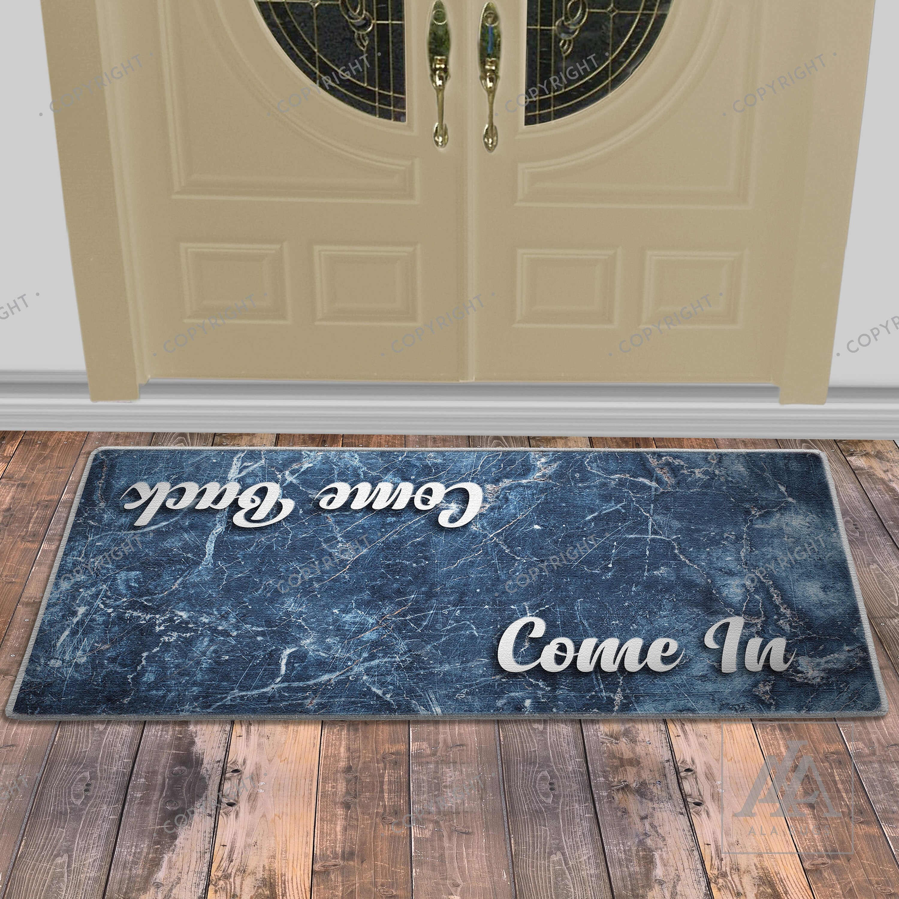 Come In Come Back Xl Doormats Blue Marble Double Door Doormat Etsy