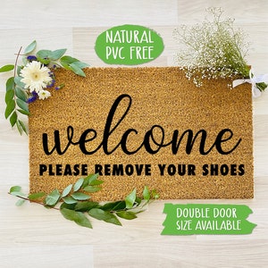 Welcome Please Remove Your Shoes Doormat, Natural Eco Friendly Coir Latex Mat Funny Movie  Welcome Mat, Housewarming Gift CC143