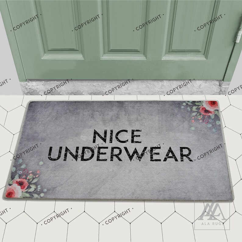 Nice Underwear Floral Door Mat Welcome Mat Funny Doormats Etsy