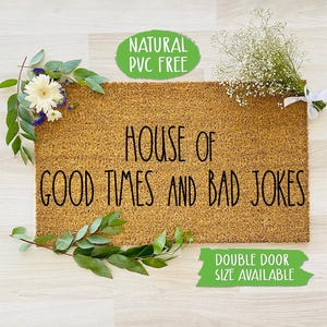House of Good Games and Bad Jokes Doormat Funny Doormat Welcome Mat Farmhouse Outdoor Rug Custom Doormat, Housewarming Gift CC475