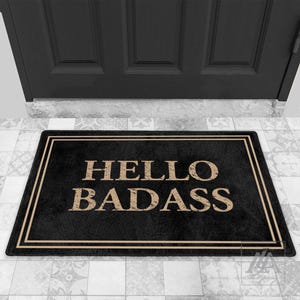 Custom Indoor Doormat Your Text Framed Black Custom Doormat, Personalized Doormat, Housewarming Gift, Custom Welcome Mat DM01-001