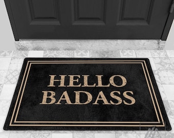 Custom Indoor Doormat Your Text Framed Black Custom Doormat, Personalized Doormat, Housewarming Gift, Custom Welcome Mat DM01-001