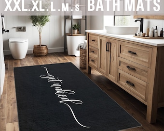 Get Naked Funny Bath Mat Bathroom Rug Bathroom Decor Bath Rug Black White Bath Mat BM001