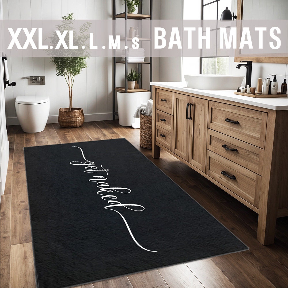 Zeeinx Get Naked Badematte | 40,6x61 Cm, Rutschfeste Mikrofaser, Lustig