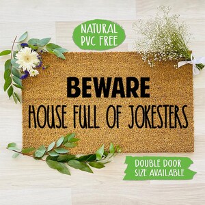 Beware House Full Of Jokesters Doormat Funny Doormat Welcome Mat Farmhouse Outdoor Rug Custom Doormat, Housewarming Gift CC577