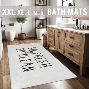 So Fresh & So Clean Grappige badmat Badkamertapijt Badkamerdecor Badkleed Zwart Wit Badmat BM002