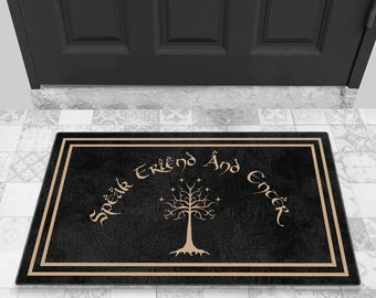 Speak Friend and Enter Indoor Doormat Geek Nerd Welcome Mat TV Show Movie Prop Gift Housewarming Gift Custom Personalized Door Mat DM01-060