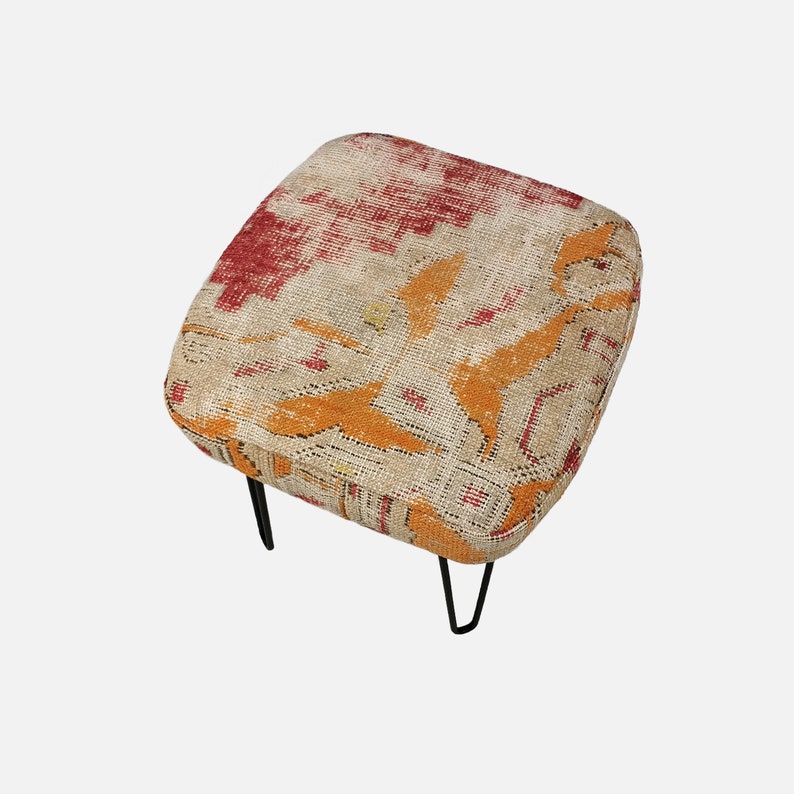 Ottoman Pouf Moroccan Pouf Turkish rug door mat runner rug kilim pouf rug area vintage rug moroccan rug oushak rug bohemian rug 7333OUZ