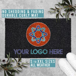 Your Logo Company Name Custom Doormat Business Welcome Mat Personalized Doormat All Weather Durable Curly Mat SM0007