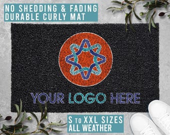Your Logo Company Name Custom Doormat Business Welcome Mat Personalized Doormat All Weather Durable Curly Mat SM0007