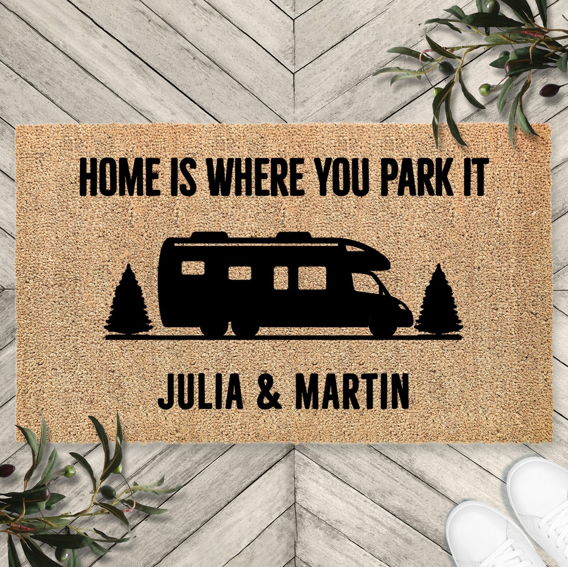 Home Is Where You Park It Personalized Doormat Funny Etsy