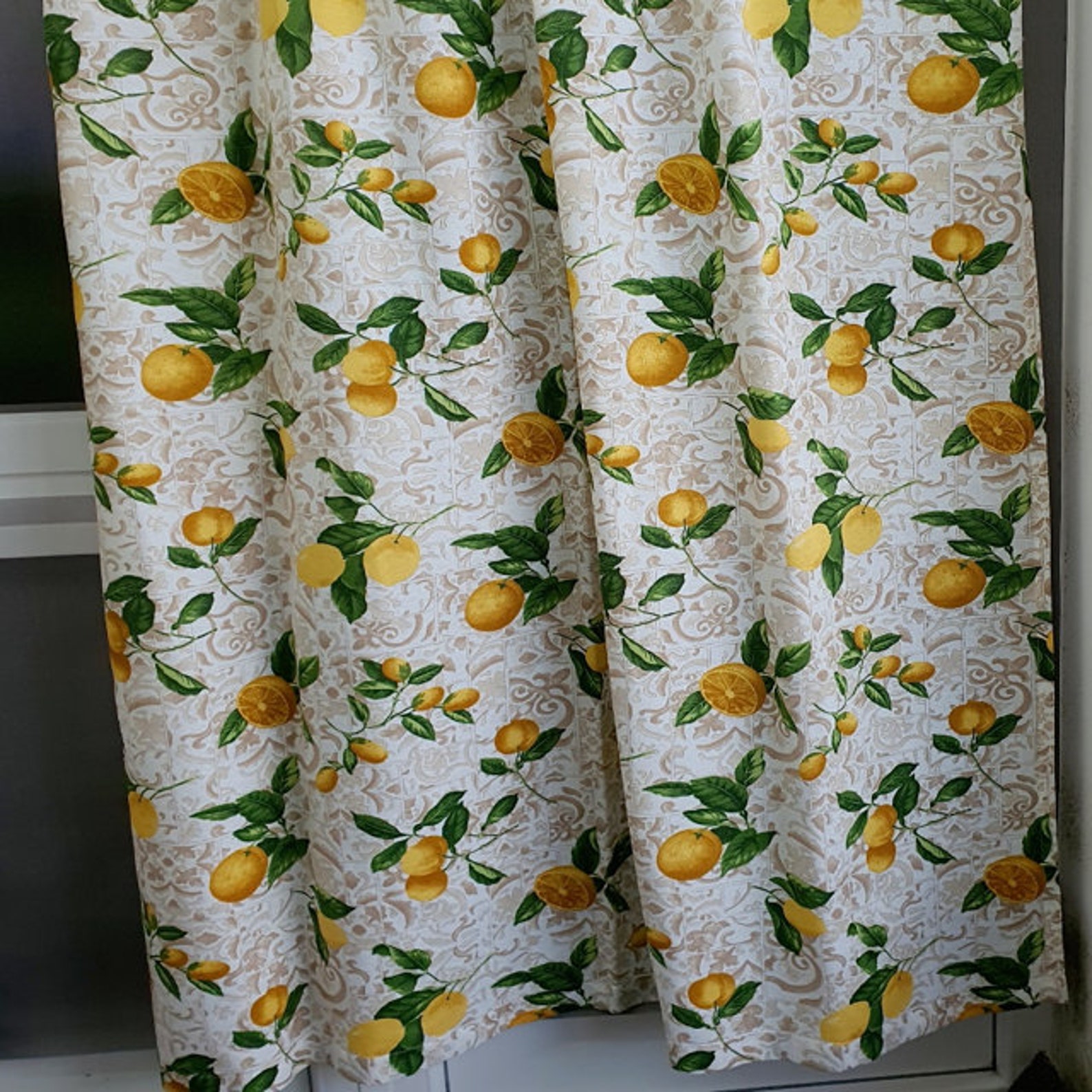Lemon curtains panels Kitchen curtains Bedroom curtains Etsy