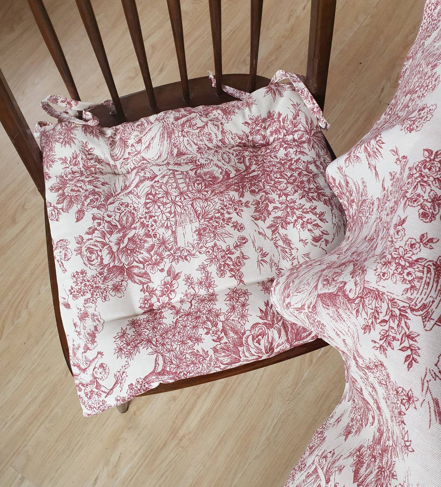 Toile chair cushions Mid century chair cushion Chair pads Etsy