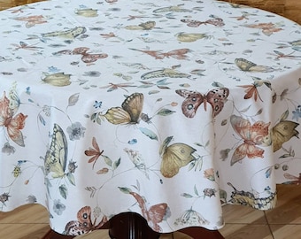 Tablecloth butterflies brown Tablecloth custom  Cotton tablecloth