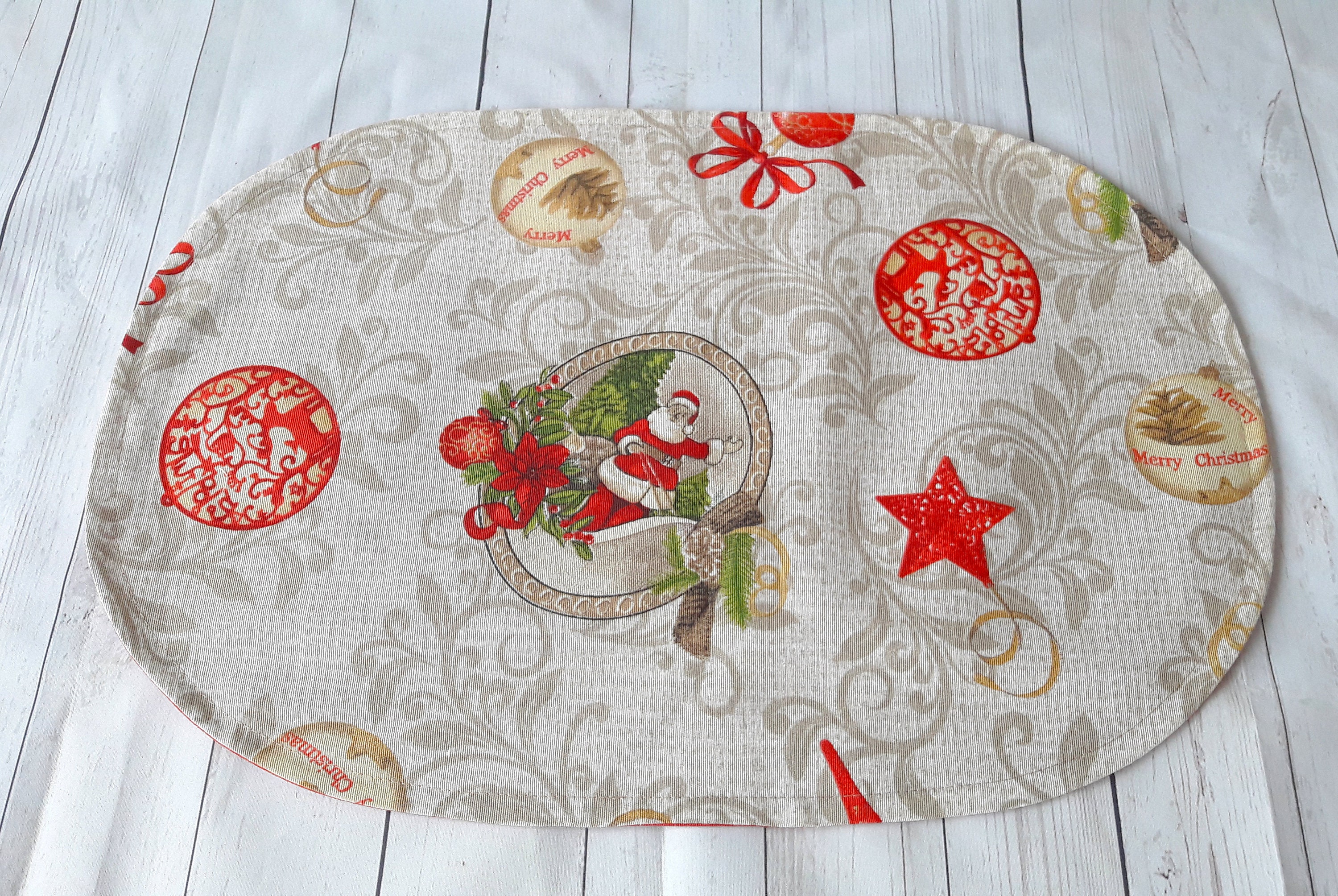 Christmas placemats Oval placemats Set placemats Etsy