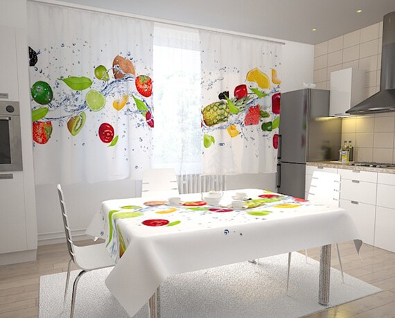 Curtain Panels Kitchen Curtains Sets Tablecloth And Curtains Etsy