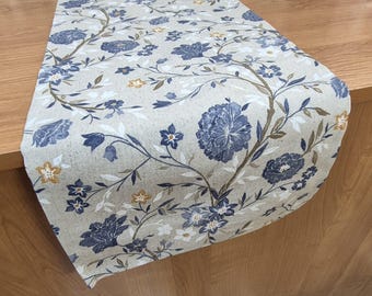 Blue table runner Flower table runner Natural table runnerDuble table runner Farmhouse table runner Handmade table runner