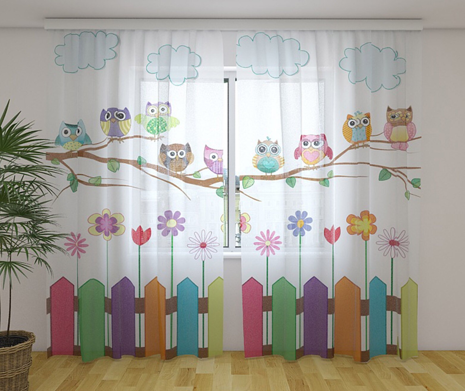 Curtain Panels Sheer Curtains Owl Net Curtains Custom Order
