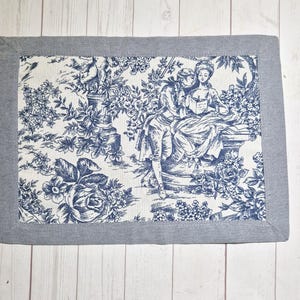 Placemats set 4.6.8 , Dinner napkins,Placemats washable, Custom placemats, Double-layered fabric, Cotton tableware, Napkins  toile de jouy