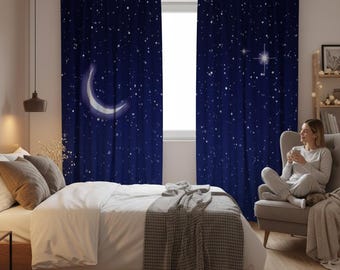 Cortinas para ventanas, cortinas con cielo estrellado, cortinas opacas, tamaño personalizado