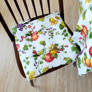 Coussins de chaise de cuisine avec attaches Coussins de chaise citron Oreiller de chaise raisins Coussins de chaise personnalisés Coussins de chaise pomme