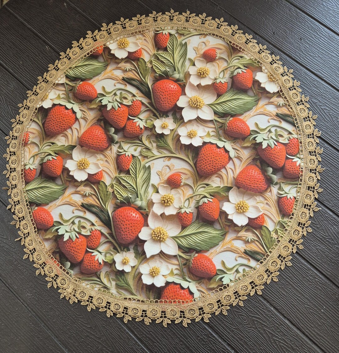 Waterproof Strawberry Table Centerpiece | Cottagecore Floral Table ...
