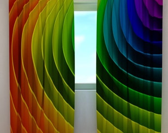 Cortinas opacas arcoíris: decoración abstracta LGBT para el hogar