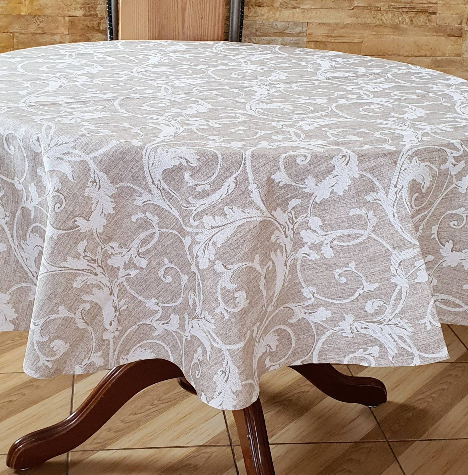 Tablecloth Beige Rectangle Oval Round Custom Tablecloth Etsy