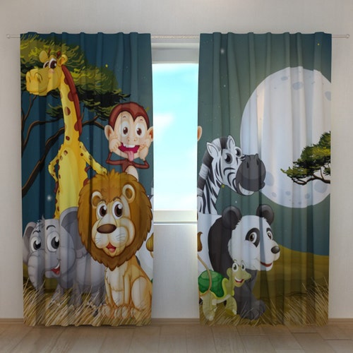 Blackout Nursery Curtains Grey Clouds Kids Window Drapes Etsy UK