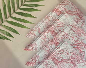Servilletas de algodón Toile rojo: servilletas lavables personalizadas