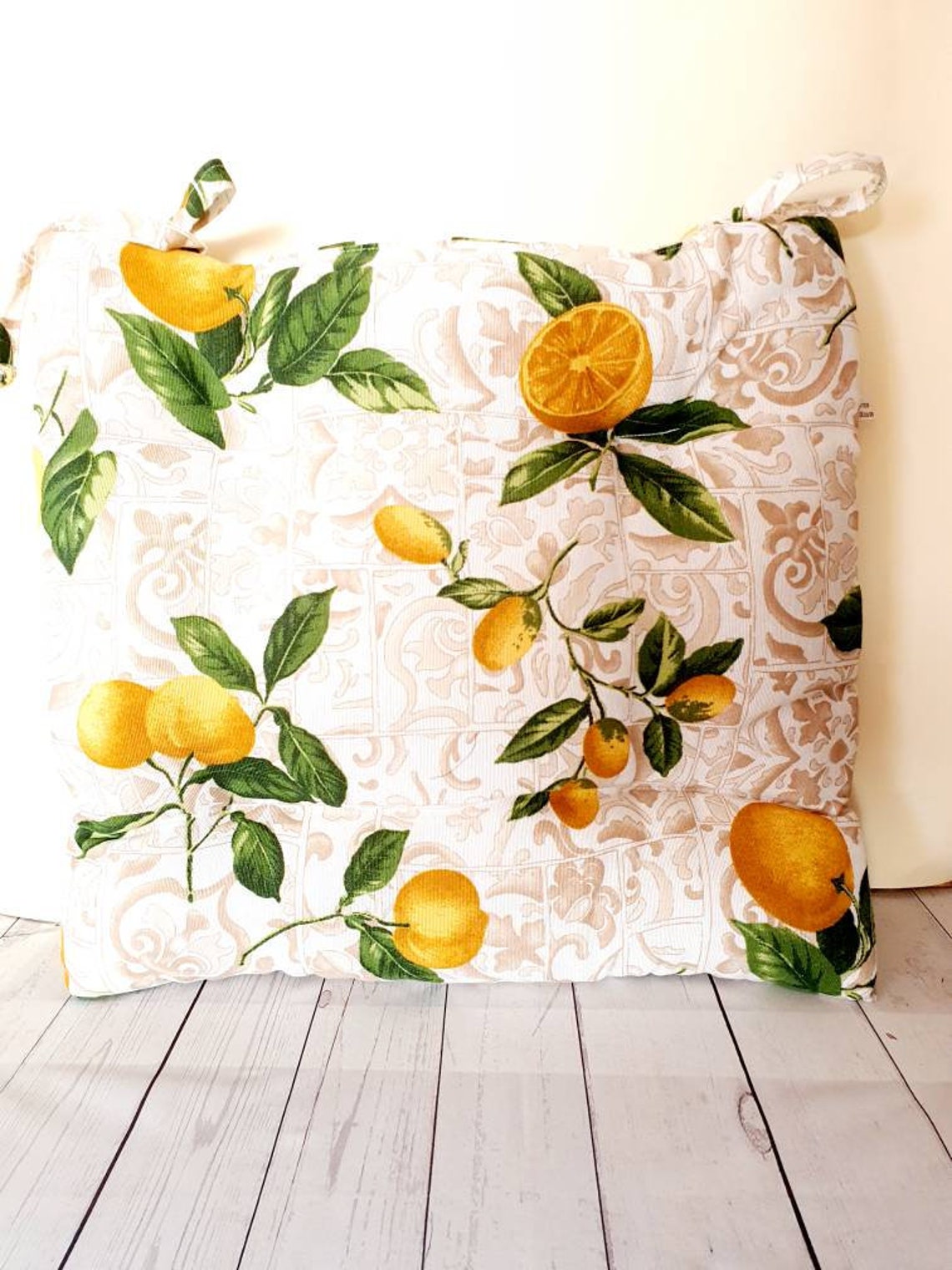 Lemon chair cushion Mid century chair cushion Chair pads Etsy