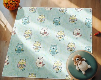 Soft & Safe Kids Play Rug, Non-Slip Fun Nursery Carpet, Cozy Toddler Playmat, Fun Bedroom Area Rug NR160