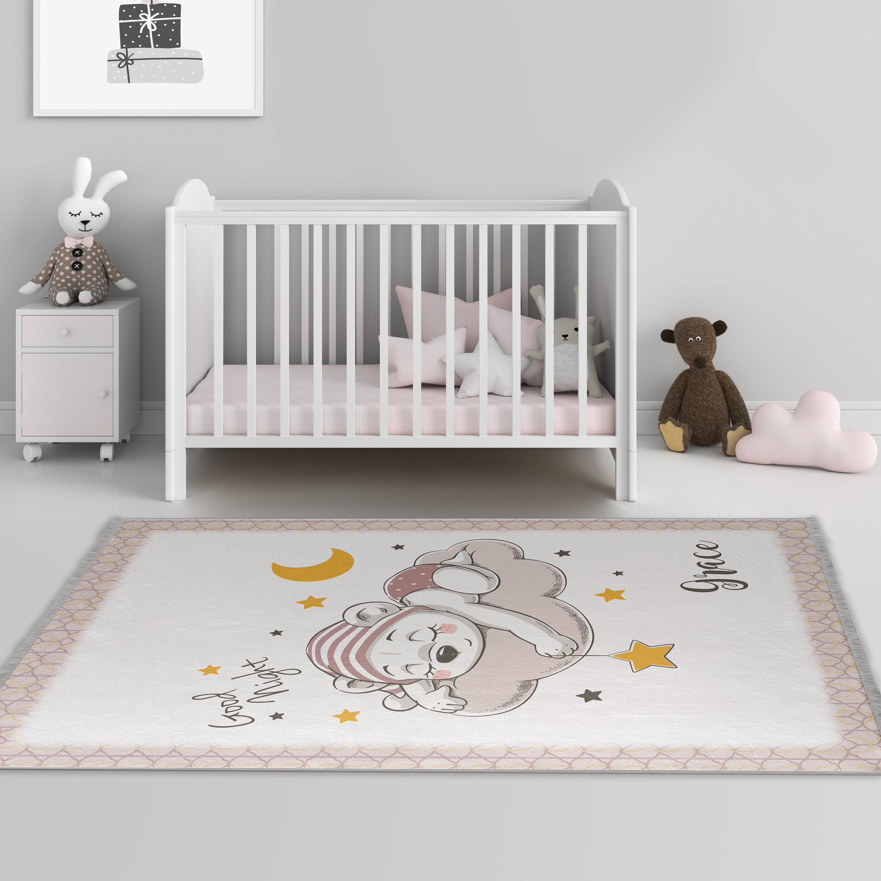 Personalized Nursery Rug Baby Girl Baby Boy Gift Bedroom Rug Etsy