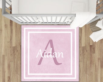 Personalized Nursery Rug Monogrammed Kids Rug Bedroom Rug for Boys & Girls NR142