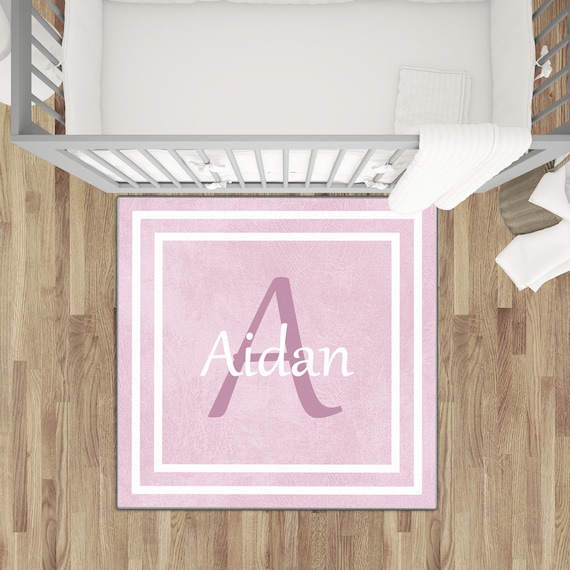 Personalized Nursery Rug Monogrammed Kids Rug Bedroom Rug for Boys & Girls NR142