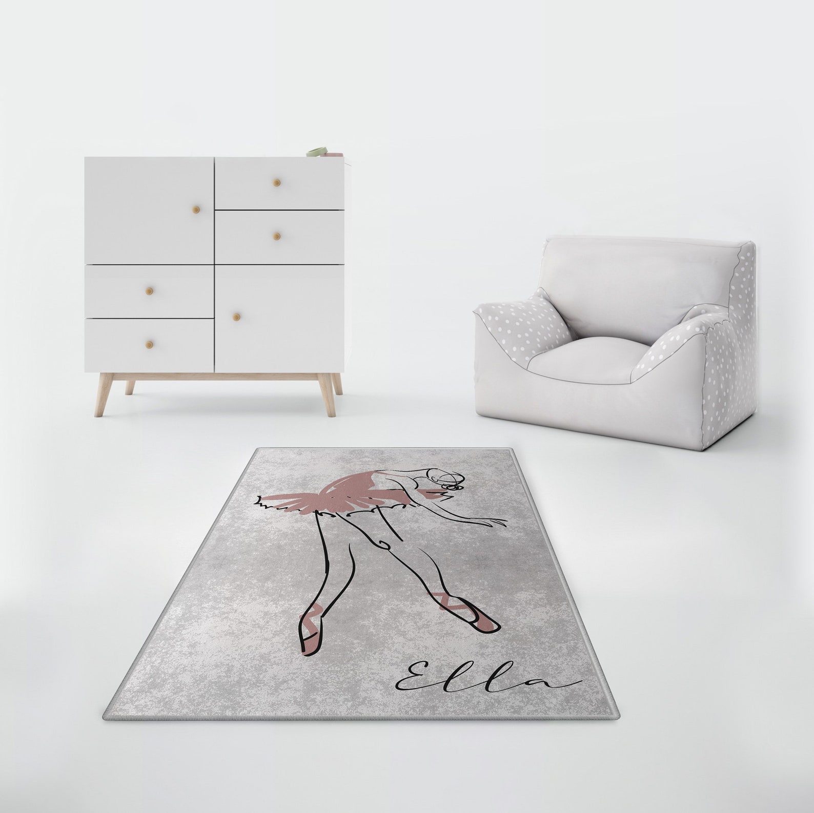 Personalized Nursery Rug Baby Girl Gift Ballerina Bedroom Rug - Etsy