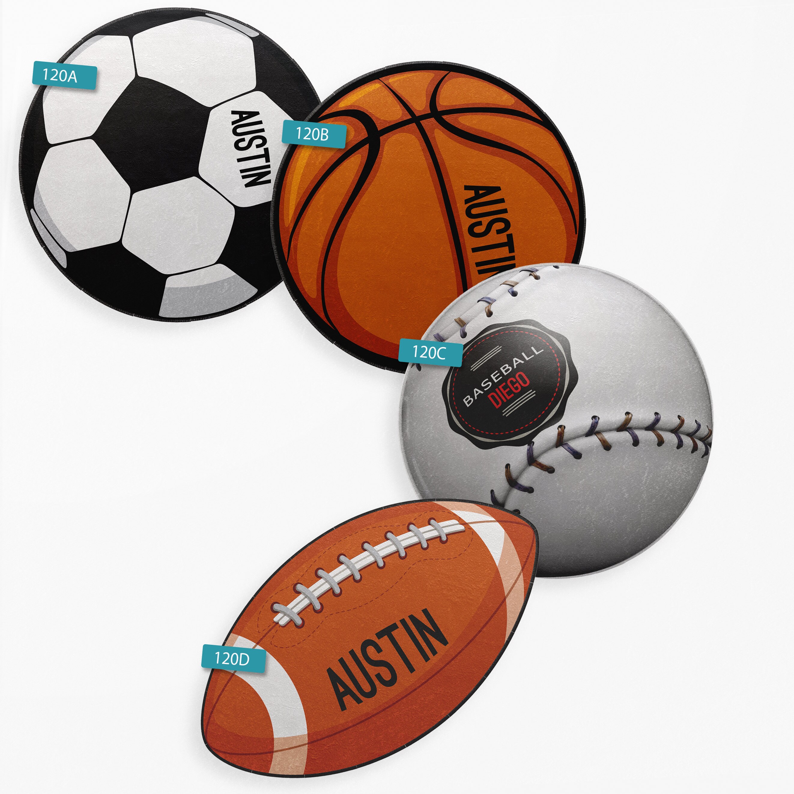 Foosball Rug Personalized Soccer Ball Kid Rug Monogrammed Nursery Rug Football Boy ...
