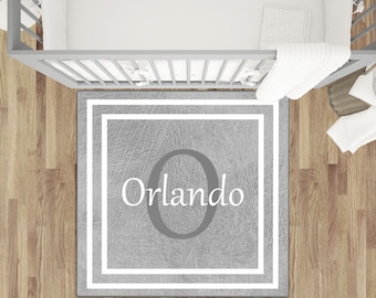Personalized Nursery Rug Monogrammed Kids Rug Bedroom Rug for Boys & Girls NR142