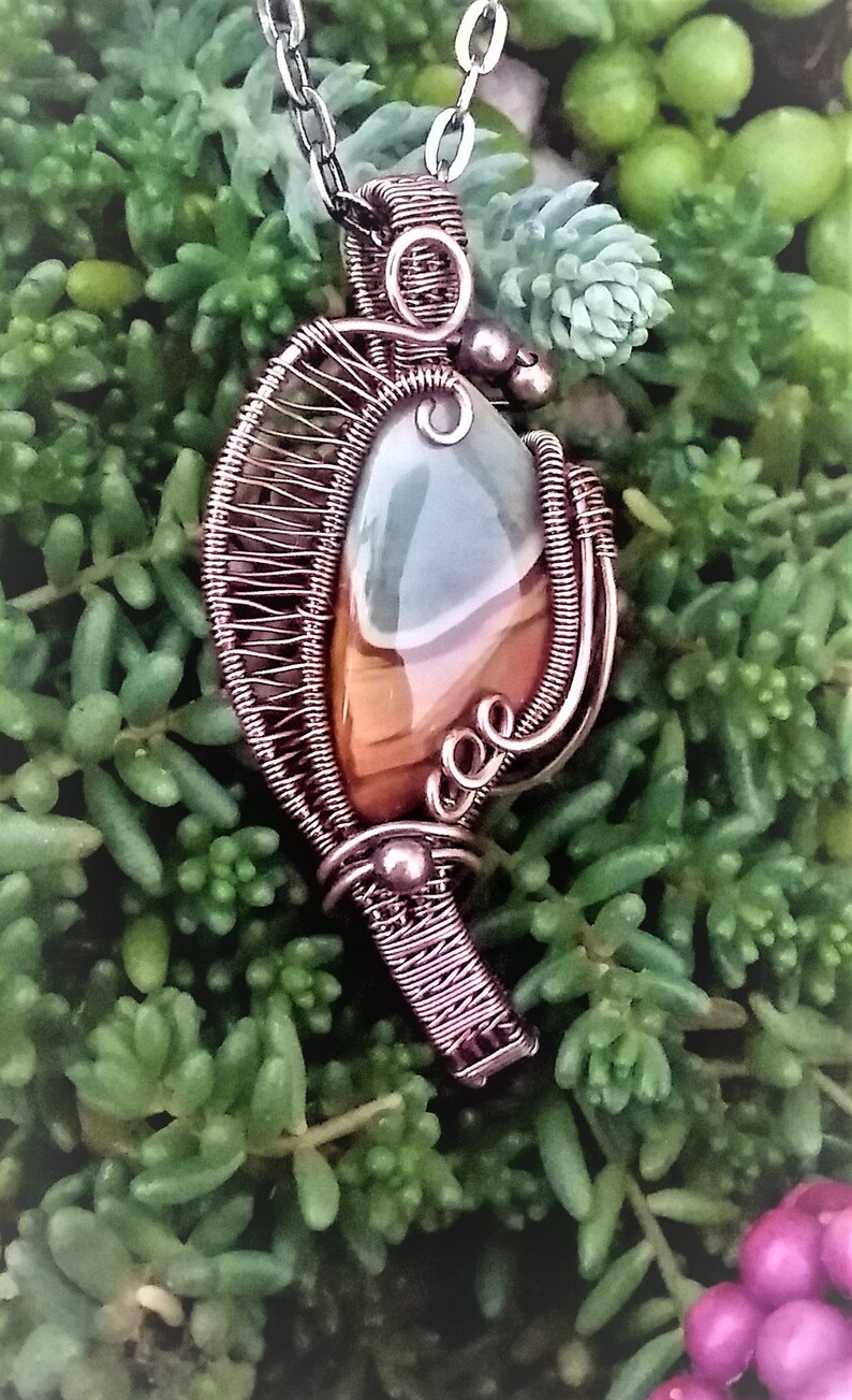 Jasper in antiqued copper