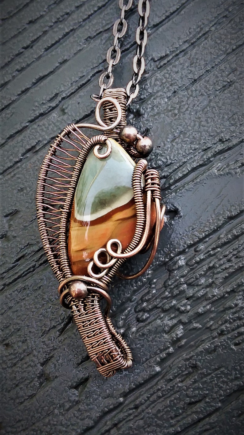 Jasper in antiqued copper