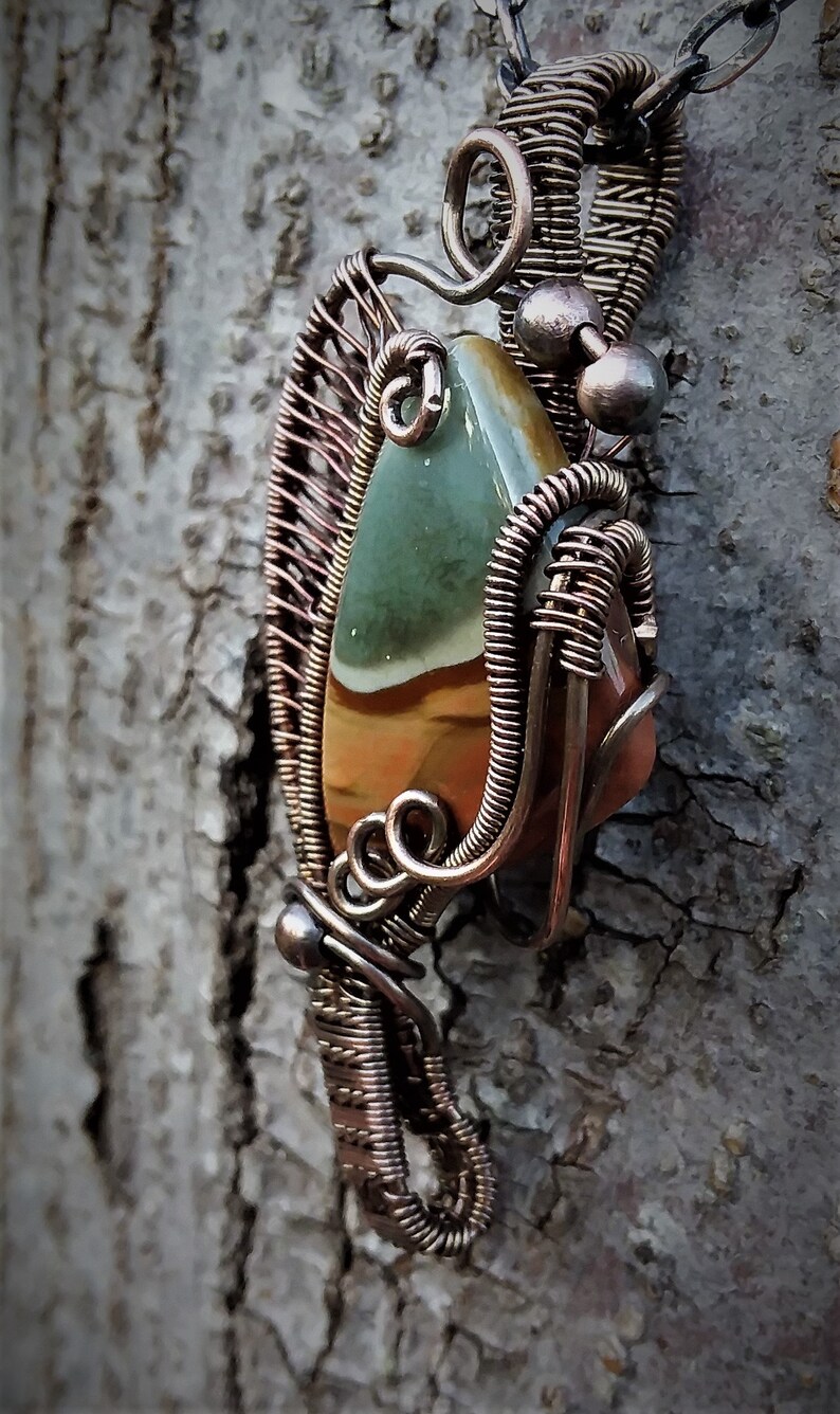 Jasper in antiqued copper