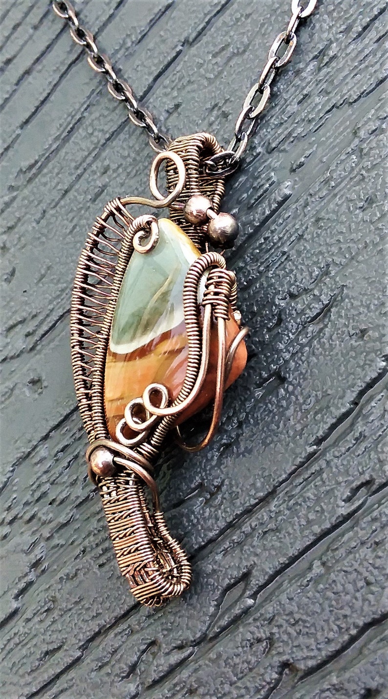 Jasper in antiqued copper