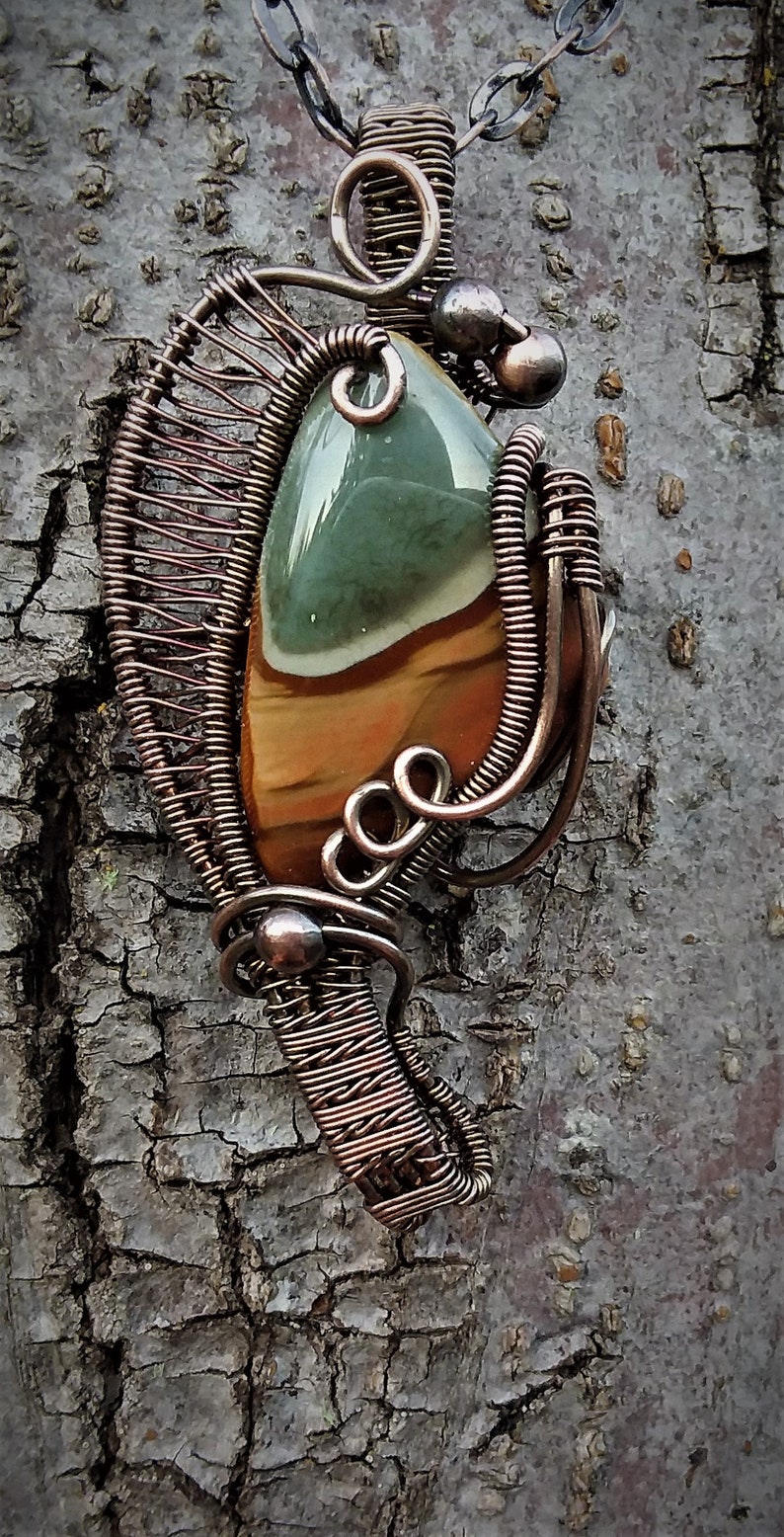 Jasper in antiqued copper