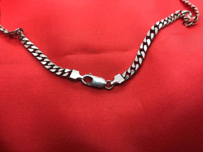 Vintage sterling silver curb link necklace.