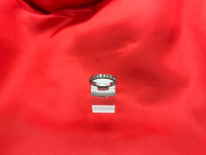 Vintage silver and paste Art Deco eternity ring.