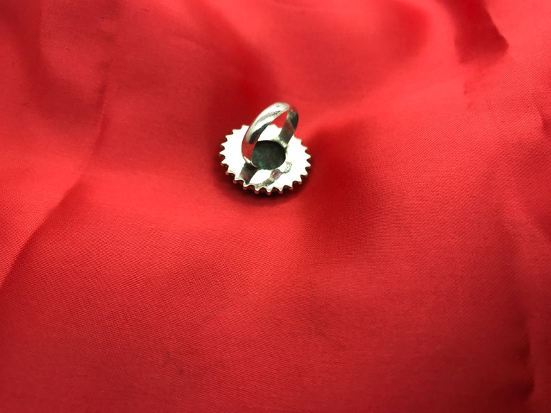 Vintage silver and malachite ring.