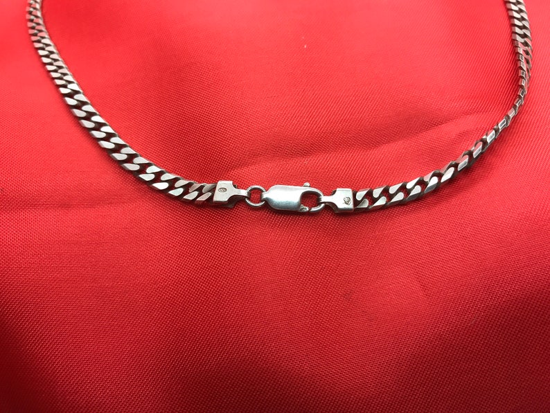 Vintage sterling silver curb link necklace.