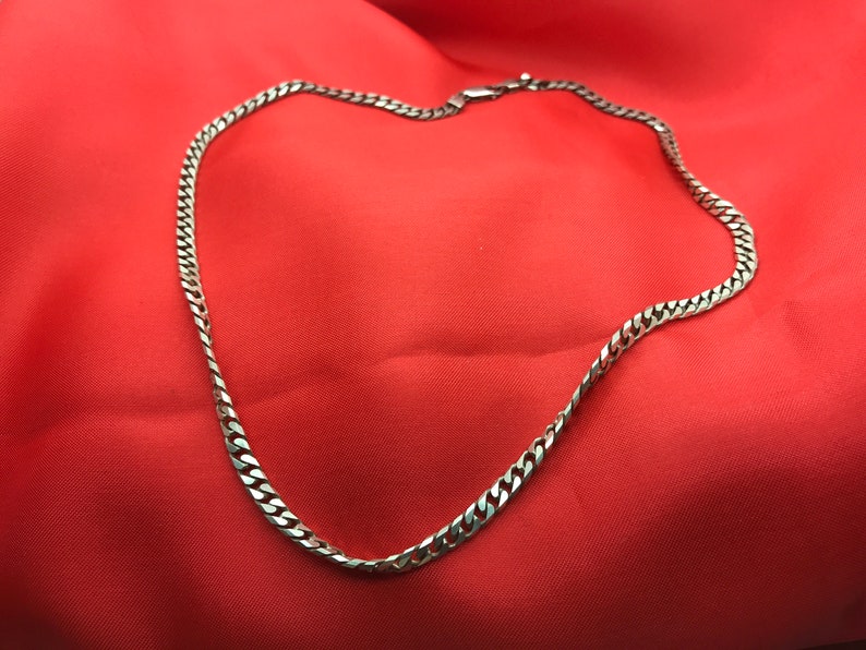 Vintage sterling silver curb link necklace.