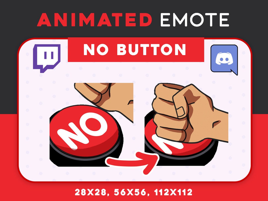 ANIMATED NO BUTTON Emote Nope Slamming Button for Streamers, Twitch