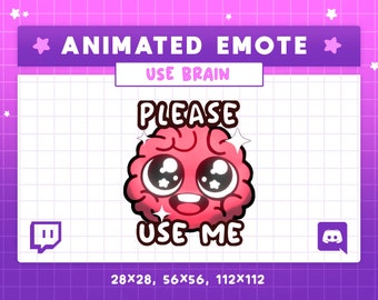 Animated Brain Emote: Discord & Twitch Emotes for Streaming, Stream Decoration, Funny Meme